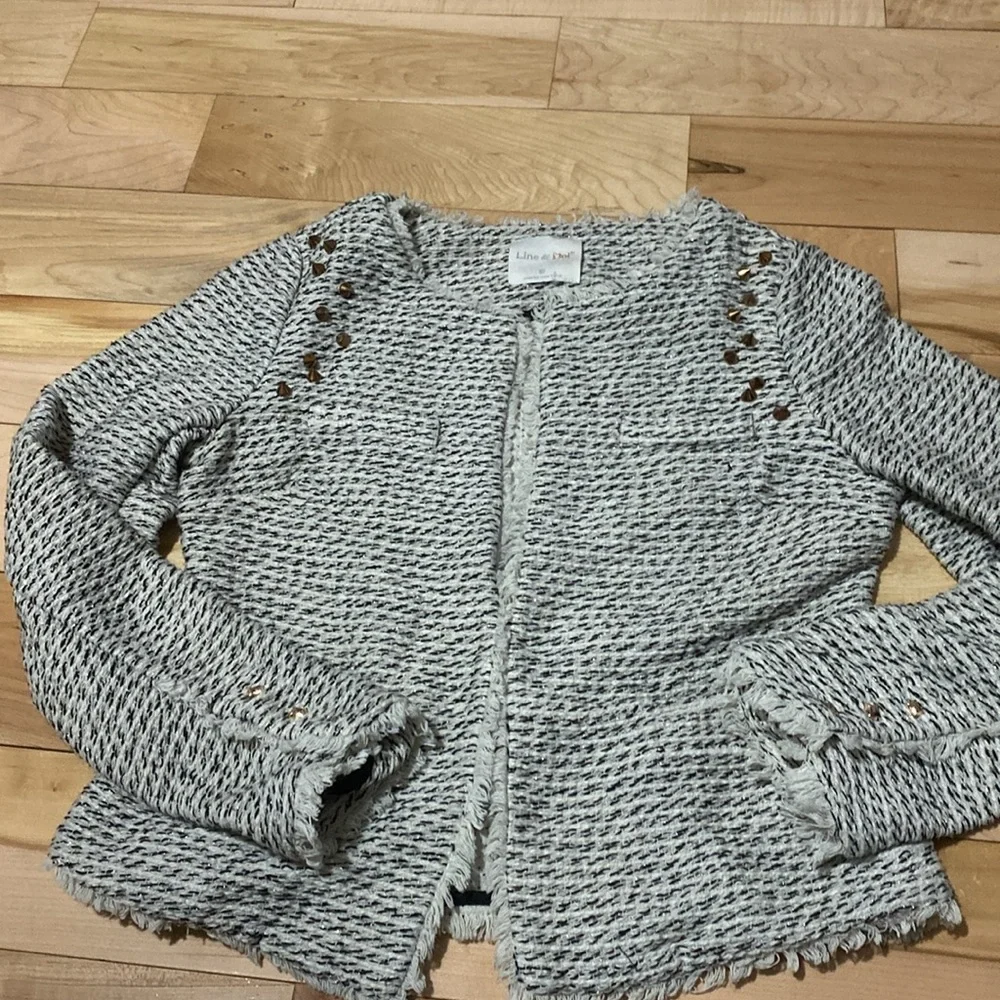 Line and Dot Tweed Sweater Jacket - Picture 3 of 17